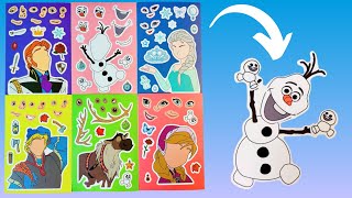 FROZEN DIY Make a Face Stickers Activity with Anna Elsa Olaf and Friends frozen frozen2 [upl. by Yanad478]