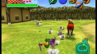 Zelda Ocarina of Time Cucco attacks [upl. by Nolita]