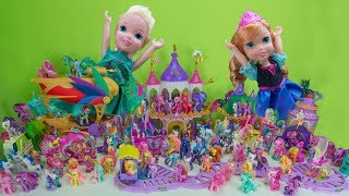 Elsa and Anna toddlers at Barbies My little Pony store [upl. by Kristos]