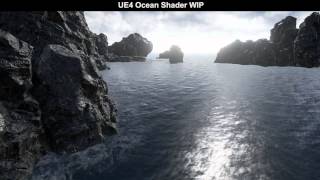 Parametric ocean shader WIP Gerstner waves test 4  UE4 [upl. by Alyaj371]