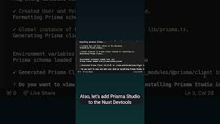 Prisma ORM Nuxt Module Set Up [upl. by Adiuqal]