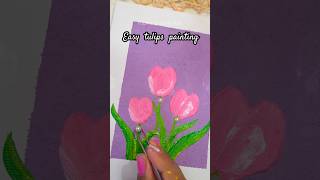 Tulips with baking soda 🤔🌷 painting canvaspainting shorts shortvideo acrylicpainting howto [upl. by Iv]