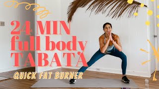 TOTAL BODY TABATA HIIT WORKOUT sweaty  quick no equipment home workout [upl. by Eiznek]