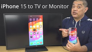 How to Connect an iPhone 15 to a HDMI TV or Monitor amp Screen Mirror USB C to HDMI DP Alt Mode Cable [upl. by Dearr]