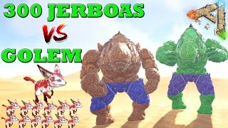 300 JERBOAS VS GOLEM ARK SCORCHED EARTH ROCK ELEMENTAL PELEA DE DINOS 1 [upl. by Ahtamat]