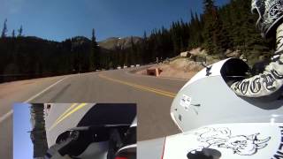 Pikes Peak FULL RACE RUN and Side Car Motorcycle CRASH  Johnny Kilmore and Gina Marie [upl. by Stav914]