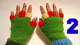 GUANTE TEJIDO CROCHET PARTE 2 HOW TO KNIT HALFFINGER GLOVES [upl. by Llenaej]