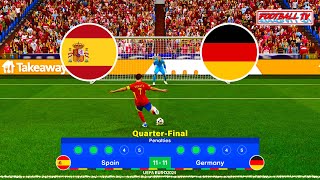 Spain vs Germany  Penalty Shootout  UEFA Euro 2024  PES Gameplay Video [upl. by Aneehc912]