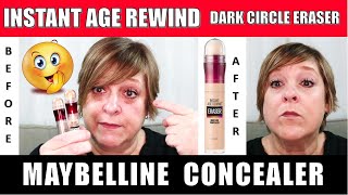 MAYBELLINE INSTANT AGE REWIND CONCEALER  DOES THIS ERASE DARK CIRCLES  REVIEW  TRY ON [upl. by Yrek]