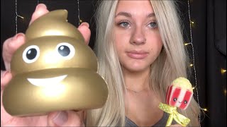 ASMR Squishies With Close Whispering Inaudible Whispering [upl. by Zacharias593]