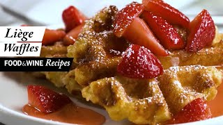 Liège Belgian Waffles  Food amp Wine Recipes [upl. by Winn]