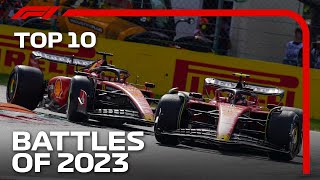 Top 10 Best Battles of the 2023 F1 Season [upl. by Laiceps210]