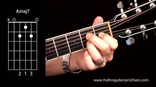 Learn Guitar Chords A Major 7  Beginner Acoustic Guitar Lessons [upl. by Riane]