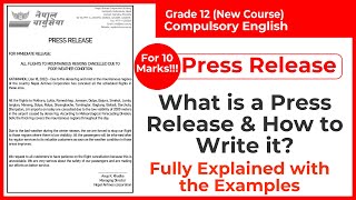 What is Press Release How to Write a Press Release Compulsory English Grade 12 Writing Task 3 [upl. by Ezarras]