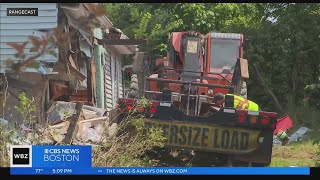 Bellingham home destroyed in tractortrailer crash driver critically hurt [upl. by Bonnie459]