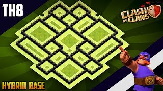 NEW Ultimate TH8 HYBRIDTROPHY Base 2019 COC Town Hall 8 TH8 Trophy Base Design  Clash of Clans [upl. by Musser]