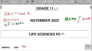 GRADE 11 LIFE SCIENCE P2 TERM 4 REVISION SECTION A NOV 2022 PAPER [upl. by Dragde]