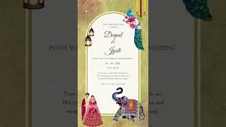 Wedding card whatsup sadi card video Subscriber Kaise Badhaye digital wedding card [upl. by Ttirb543]