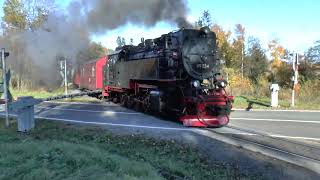 Brockenbahn  Dampfzug Ausfahrt Drei Annen Hohne Richtung Brocken [upl. by Nedmac682]