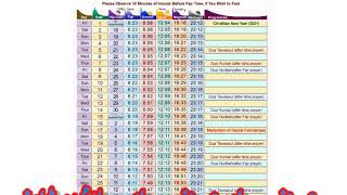 Fiqa Jafria Prayer Calendar January 21 of UK England  UK Namaz schedule of Ahle Tashia Jan 21 [upl. by Jardena]