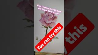 Easy Drawing Rose Blossom with Loose Water Colour Painting rosepainting flowerart [upl. by Ibocaj]