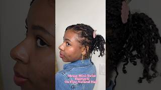 Styling Fine Hair 💕 hairstyle ponytail messyhairstyles bigchopjourney naturalhairstyles short [upl. by Ecnahc]