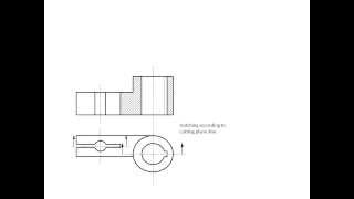 Engineering Drawing TutorialsOrthographic sectional views with front and side view T 61 [upl. by Goodhen674]