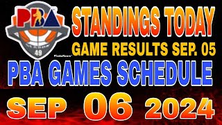 PBA Standings today as of September 5 2024  PBA Game results  Pba schedule September 6 2024 [upl. by Bernat]