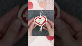 2 Color Heart DIY Macrame Keychain macrame [upl. by Anuska]