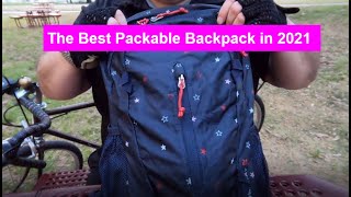 The Best Packable Backpack for cycling hiking walking shopping Fjallraven Eddie Bauer [upl. by Severn634]