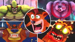 Crash Bandicoot N Sane Trilogy  All Bosses [upl. by Nylidnam]