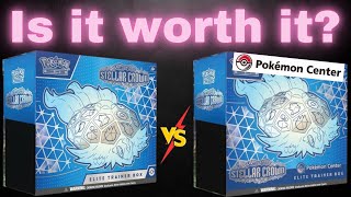 Stellar Crown POKEMON CENTER ETB vs REGULAR ETB Is it a GAME CHANGER [upl. by Tomasine521]