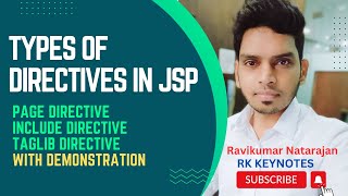 03 Types of JSP Directives  Page Include Taglib Directives  NetBeans Demonstration RK KEYNOTES [upl. by Jo-Ann468]