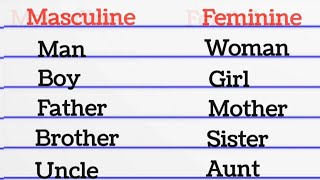 Name of the gender ll Gender Change in English ll Masculine and feminine ll English grammar Gender [upl. by Eirovi820]