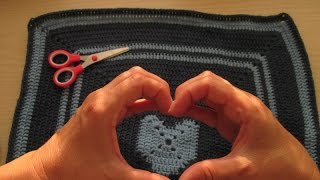 Uncinetto Moduli  Quadrato Cuore per Copertina  Heart Granny Square for Blanket [upl. by Jammie]