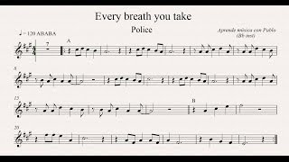 EVERY BREATH YOU TAKE Bb inst clarinete trompeta saxo soptenor partituraplayback [upl. by Schuster]