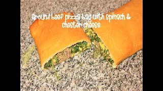 Ground beef pizza bag with spinach amp chester cheese recipe [upl. by Gibeon62]