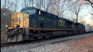 CSX Mixed Freight Train  Woodbine MD 1182024 [upl. by Aikem522]