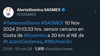 Sismo Detectado Por SASMEX en Lázaro Cardenas Michoacán [upl. by Lleral]