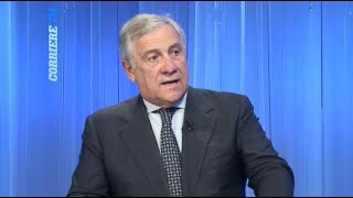 Italia Europa Le interviste del Corriere ai leader Antonio Tajani Forza Italia [upl. by Kilmarx]