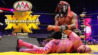 PENTAGÓN JR Vs VILLANO IV MÁSCARA VS MÁSCARA Triplemanía XXX Lucha Libre AAA [upl. by Greenleaf]