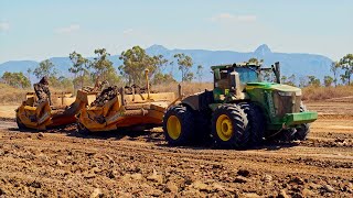 KTec 1228 Tandem Configuration Scrapers Earthworks in Townsville QLD [upl. by Keligot]