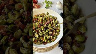 Roasted Brussel Sprouts with Bacon 🥬🍯🥓 Easy Side Edition vegetables cooking asmr shorts [upl. by Hamas]