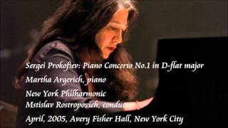 Prokofiev Piano Concerto No1 in Dflat major  Argerich  Rostropovich  New York Philharmonic [upl. by Nagn487]