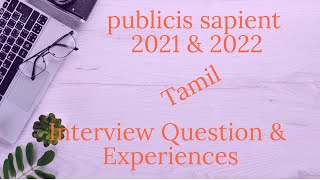 Publicis Sapient Interview Questions amp Preparation  Tamil [upl. by Gunar]