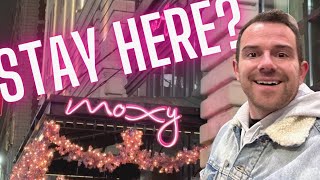 NYC Marriott Moxy Hotel Times Square Best MidTown Manhattan Hotel [upl. by Bulley591]