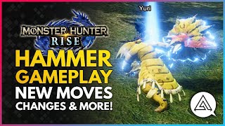 Monster Hunter Rise  New HAMMER Weapon Gameplay  New Moves Changes amp Silkbind Attacks [upl. by Kcirtapnhoj387]