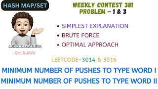 Minimum Number of Pushes to Type Word I and II  Leetcode 3014  Leetcode 3016  Weekly Contest [upl. by Frentz678]