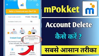 mPokket App Me Account Delete Kaise Kare  How To Delete Account In mPokket App [upl. by Alurd]