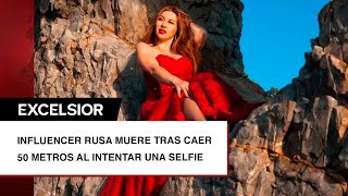 Influencer rusa muere tras caer 50 metros al intentar una selfie [upl. by Ellehcem]